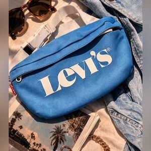 Levi's Banana Sling Bag in Blue/White, 90's Throwback, Crossbody, Fanny Pack